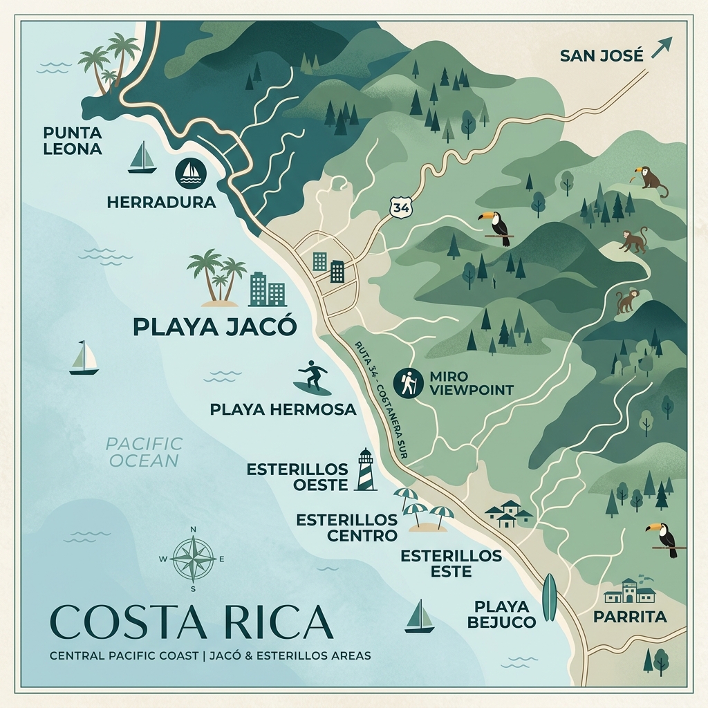 Pura Vida Casas map and arrival guide